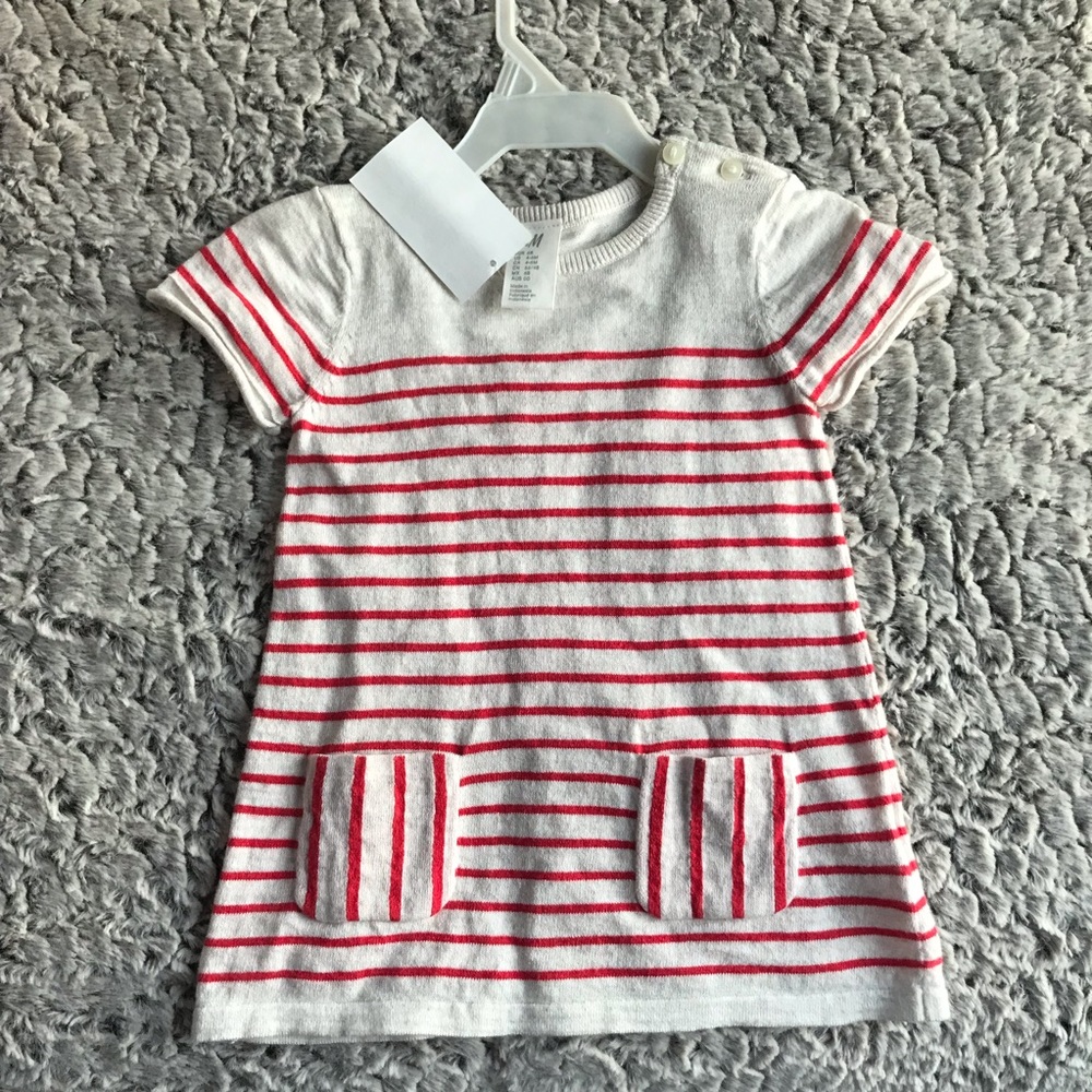 H&M NWT red striped sweater dress. 4-6months